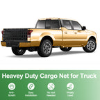 Heavy-Duty Pickup Tailgate Cargo Net - 52'' x 17'' Universal Truck Bed Netting with Storage Bag - Fits SUV, Ford, Toyota for Secure Hauling
