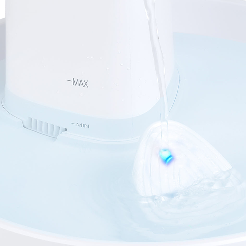 1.5L Cat Fountain LED Pet Water Fountain Ultra Quiet Automatic Pet Water Dispenser with Adjustable Water Flow and Activated Carbon Filter for Dogs, Cats, Birds and Small Animals  White