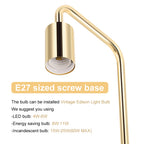 Elegant Gold Industrial Desk Lamp with Wood Base and Metal Frame, Retro Edison Style Nightstand Light for Bedrooms, Dorms, and Home Offices