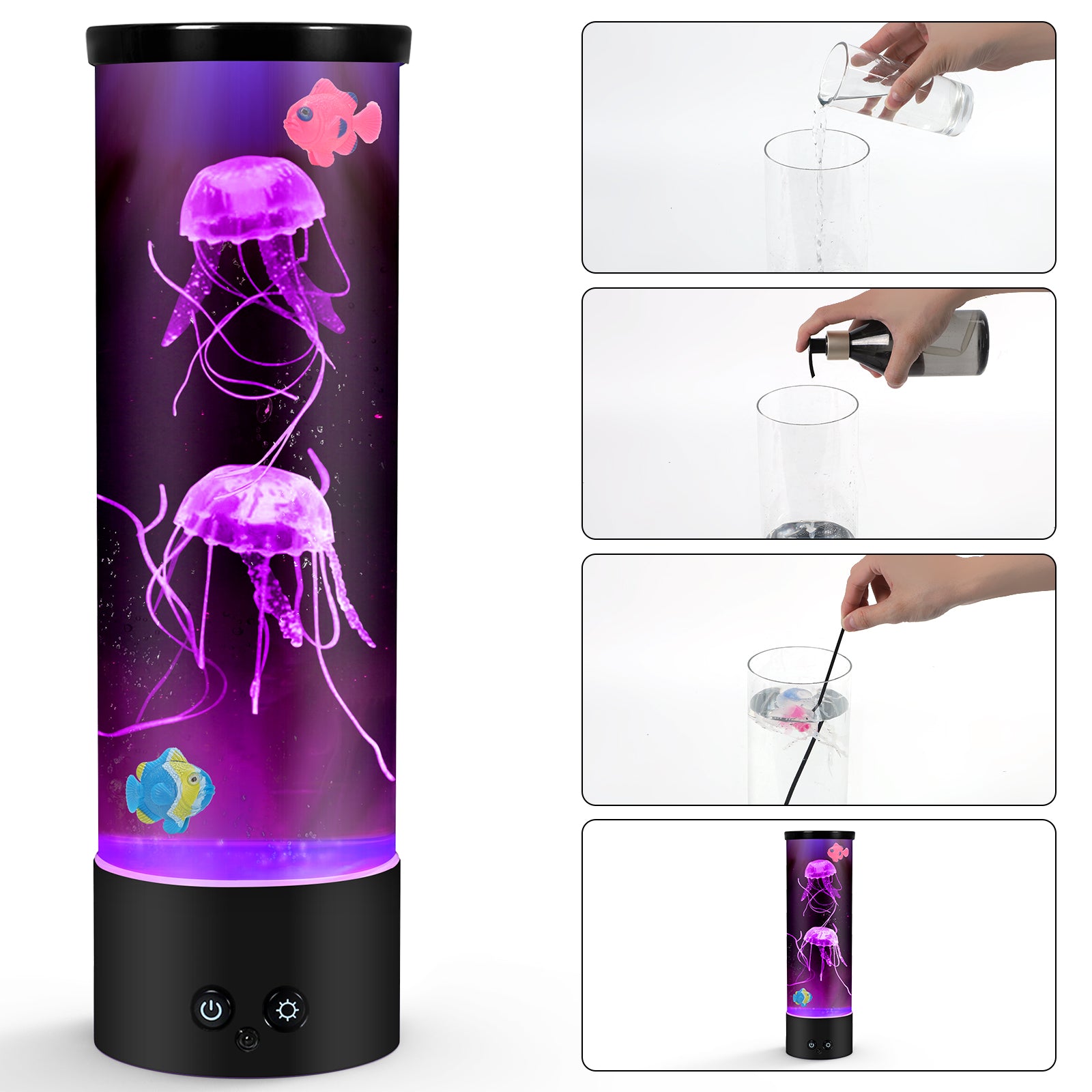 17-Color Jellyfish Lava Lamp with Remote Control - Electric Aquarium Night Light for Home & Office Desktop Decor - Ideal Gift for Kids & Adults