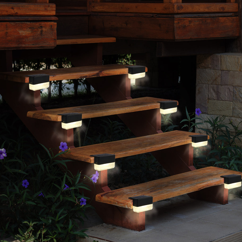 8/4 pcs Outdoor LED Solar Deck Lights, Step Lights, For Outdoor Stairs, Fence, Yard, Patio And Pathway, Waterproof Solar Deck Lights Outdoor, Solar Step Lights Waterproof Solar Light, For Outdoor Stairs