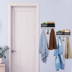 Decorative Wall Mail & Key Rack - 2 Pack Metal Basket Organizer with 5 Hooks for Entryway