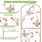 2-Pack Butterfly Garden Trellis - 52inch Decorative Metal Plant Support - Arched Flower Trellis for Yard, Patio & Balcony