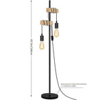 3-Piece Lighting Collection: Includes 66" Industrial Floor Lamp, 3-Light Ceiling Fixture, and Bedside Table Lamp with Dual USB Ports (Bulbs Not Included)