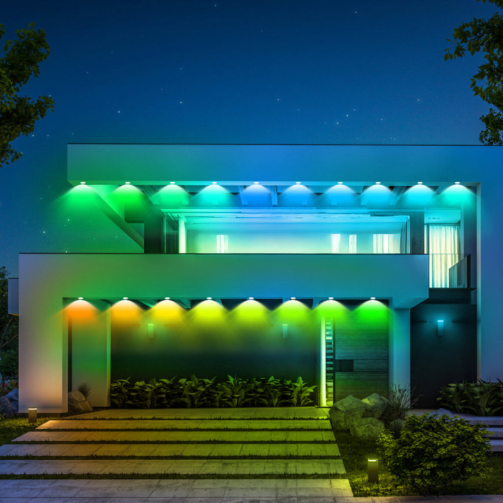 Smart RGB Eaves Lights (49ft), APP & Remote Controlled Waterproof LED Outdoor Holiday Lights