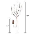 Set of 5 LED Willow Branch Lights - Battery Operated Realistic Twig Fairy Lighting for Interior Home Decor and Ambient Illumination