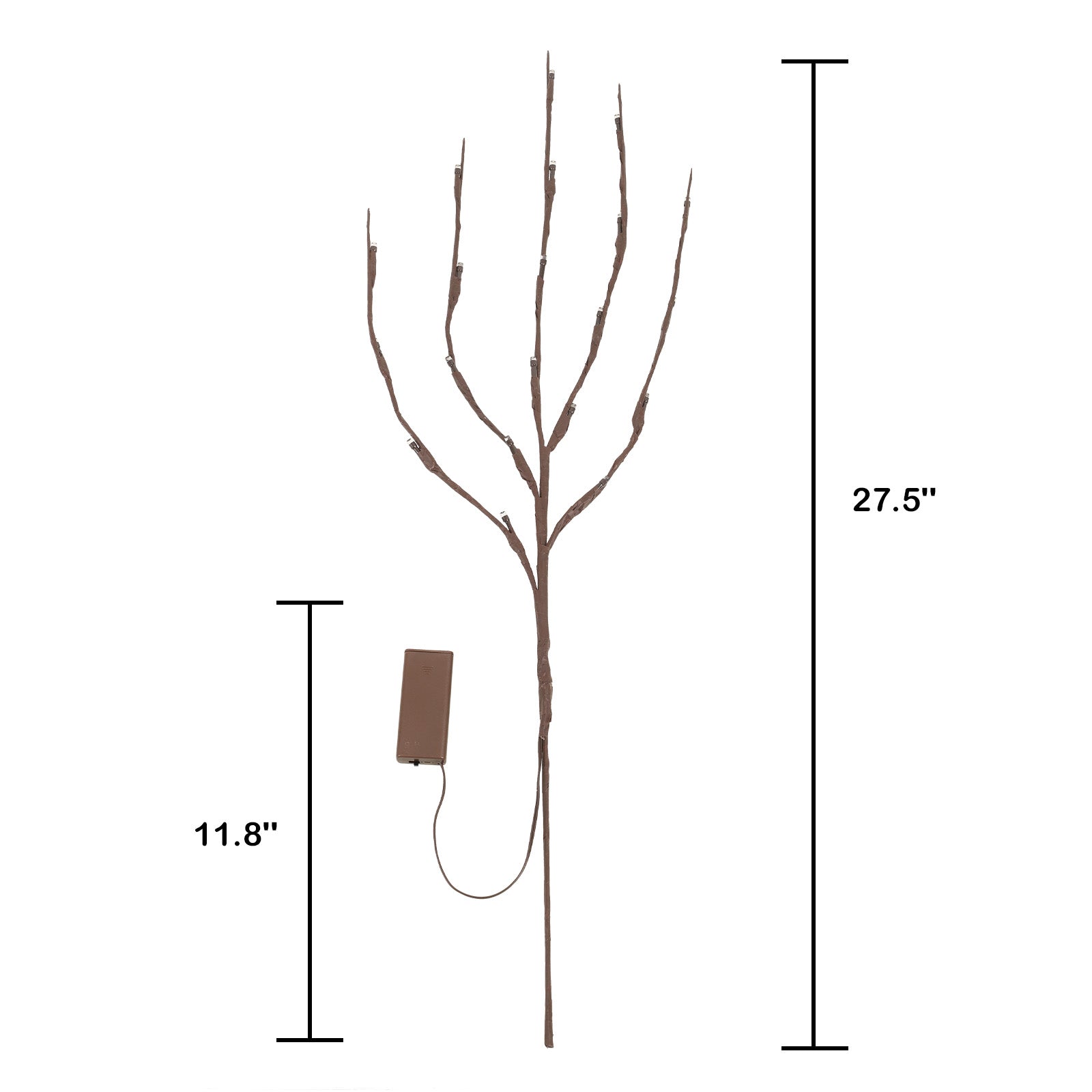 Set of 5 LED Willow Branch Lights - Battery Operated Realistic Twig Fairy Lighting for Interior Home Decor and Ambient Illumination