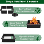 32-Inch Square Fire Pit Liner Insert for Outdoor DIY