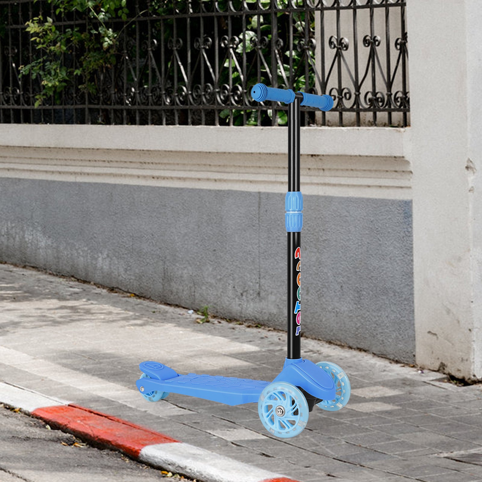 3-Wheeled Toddler Scooter for Kids Ages 2-8, Toddlers Age 3-8 Year Old Boys and Girls- Kid Three Wheel Scooters with LED Light Up Wheels, Lean to Steer, and Height Adjustable