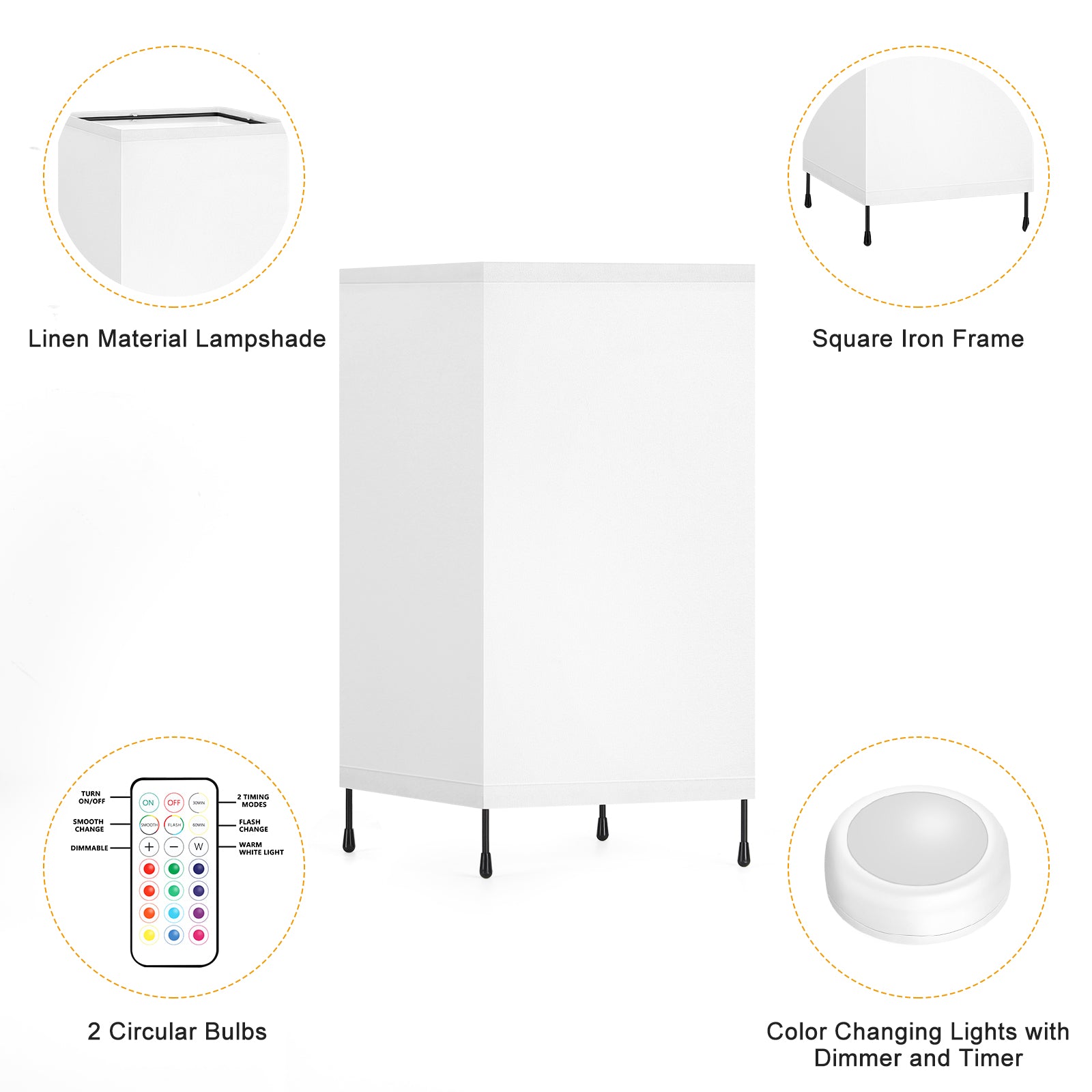 Touch Dimmable Night Light Bedside Lamp， Modern Nightstand Light for Bedroom and Dorm.