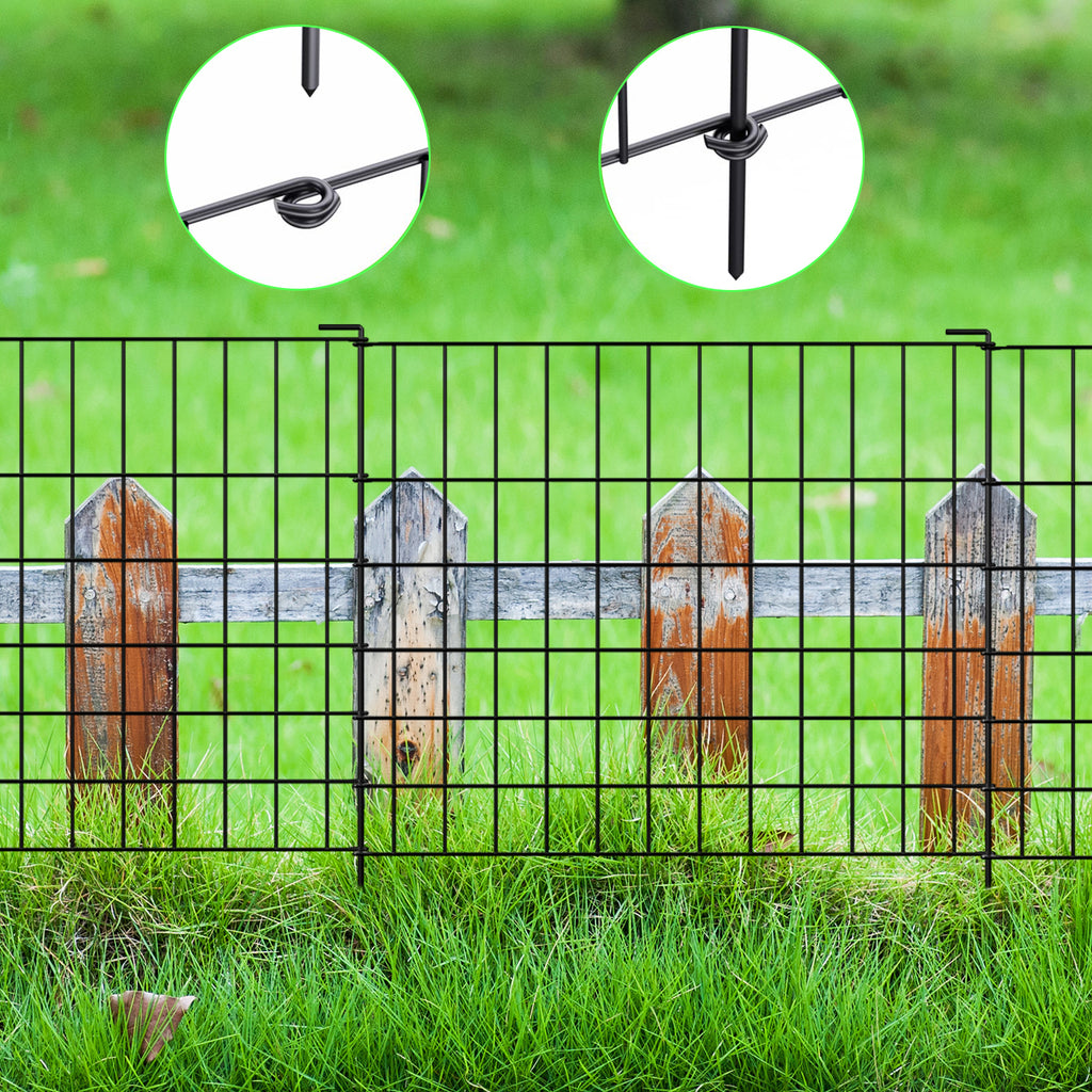 4-Pack Decorative Metal Garden Fence Panels - 30inchx24inch Heavy Duty Flower Bed Barrier & Animal Barrier