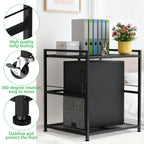 Command Center PC Tower Stand | 2-Tier Under-Desk Rolling Cart & Mobile Printer Station