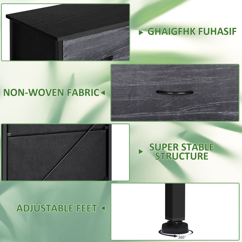 10-Drawer Fabric Storage Dresser - Large Chest of Drawers with Wood Top for Nursery & Entryway