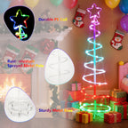 2-Pack Spiral Christmas Tree Lights with Star Topper - Collapsible LED Cone Trees for Indoor/Outdoor