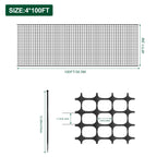 4' x 100' Plastic Mesh Safety Fence - High-Visibility Construction Barrier Netting - Includes 100 Zip Ties for Garden & Poultry