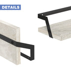 Rustic Wooden Floating Shelves Set of 3 - Wall Mounted Decorative Display Racks for Living Room & Bedroom