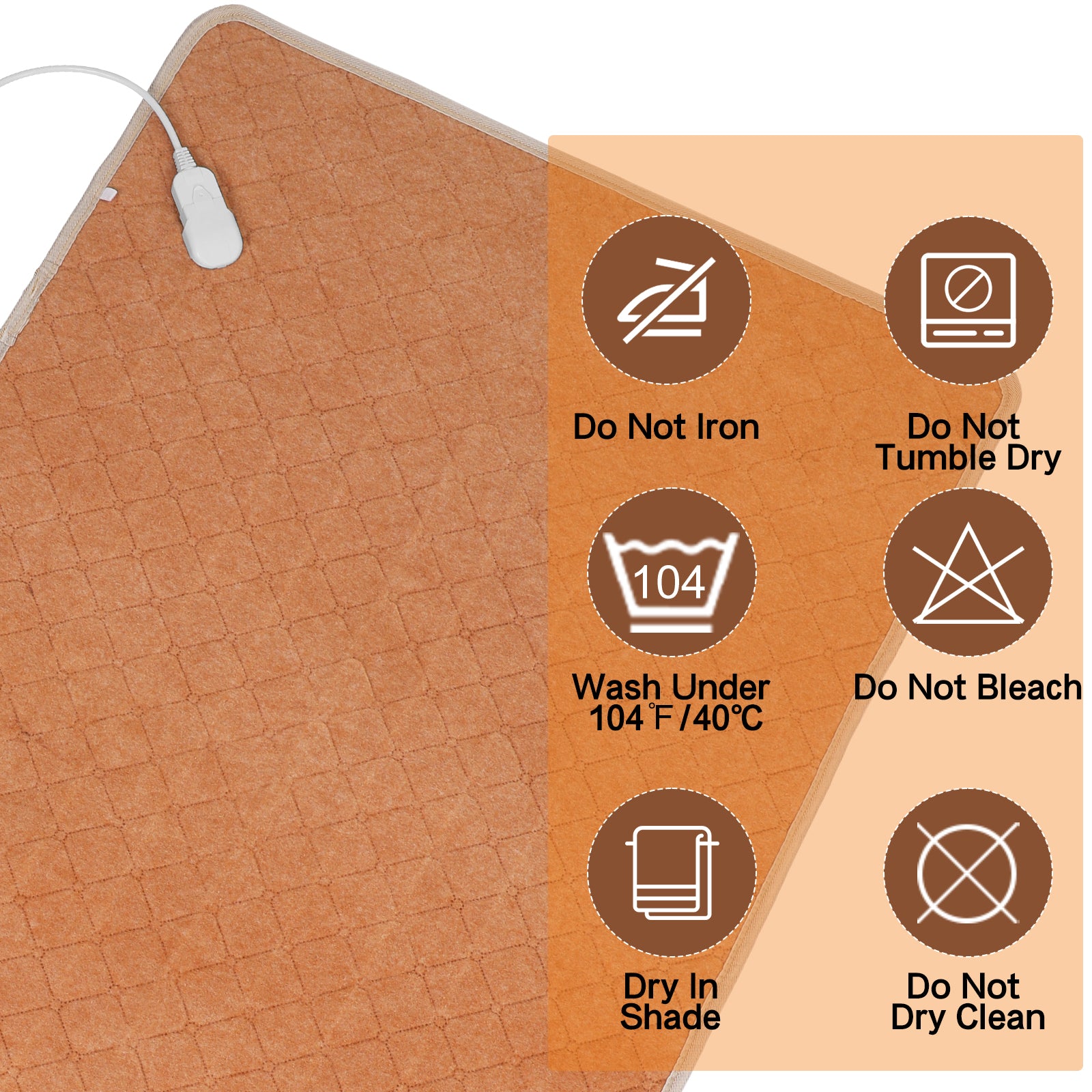 Mini Twin Heated Mattress Pad (31.5"x63") - 9 Heat Settings, Auto Shut-Off, Fast Heating, Brown