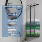Vertical Towel Rack | Wall-Mounted Metal Organizer for Rolled Bath Towels & Linens