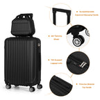 5-Piece Luggage Set, Durable Hardshell, Spinner Wheels, Telescoping Handle, Lightweight Suitcase Combo For Women, 12/14/20/24/28inch Suitcase, Black/Brown/Silver/Rose Gold