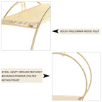 Decorative Gold Circle Wall Shelf - 2-Tier Floating Rack for Living Room & Bathroom