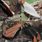 2-Piece Set Durable Stainless Steel Full Tang Camping Knives with Protective Sheaths for Outdoor Activities