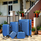 5-Piece Hardside Luggage Set - 12/14/20/24/28 Inch ABS+PC Suitcases with TSA Locks & Spinner Wheels, Lightweight Travel Luggage for Family Trips & Business (Blue)
