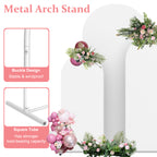 Arch Backdrop Stand and Cover Set 6FT, 5FT, 4FT, Wedding Arches for Ceremony Party Decoraion, Metal Balloon Party Arch Stand with Cover, for Wedding, Birthday, Bridal Baby Shower Ceremony Decoration
