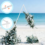 Metal Arch Backdrop Stand, 8.4FT Triangular Wedding Arch Stand, Balloon Arch Stand for Ceremony Birthday Decorations, Graduation Ceremony Photo Booth Background Supplies, Garden Arbor Decoration