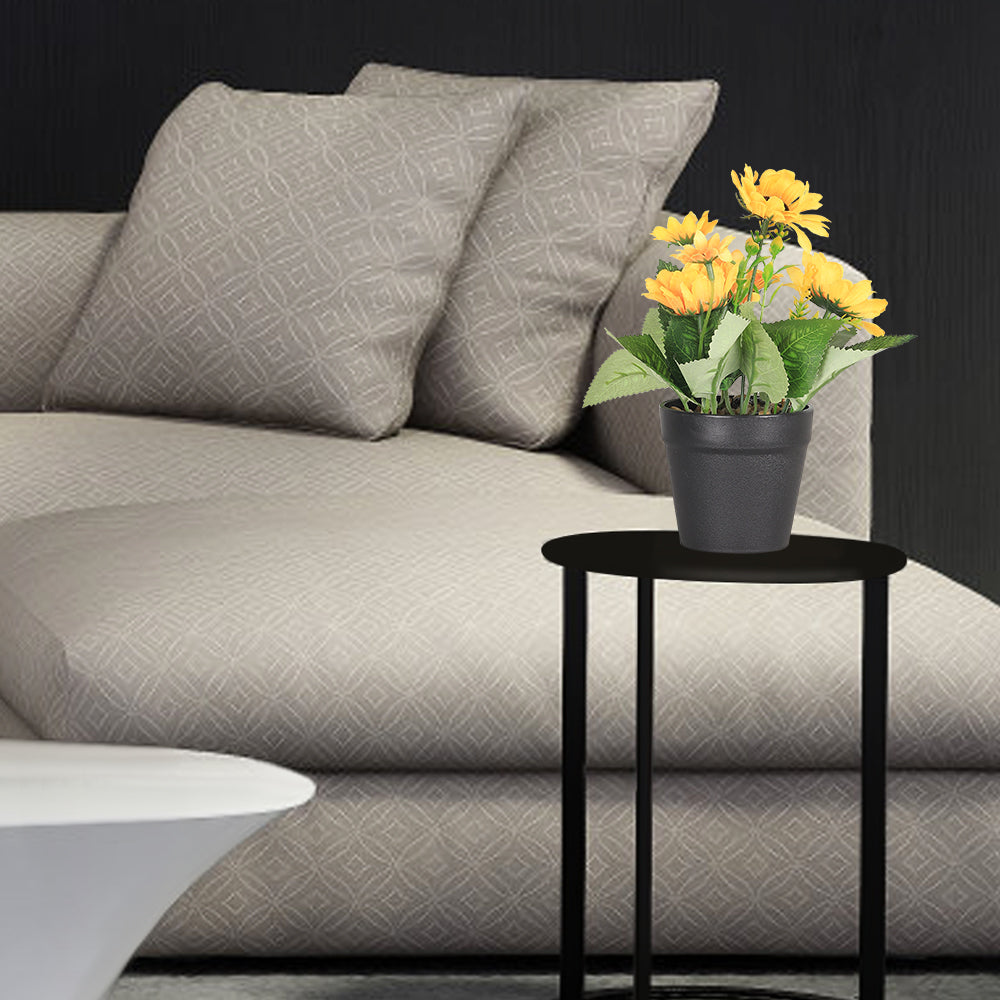 Artificial Sunflower Bonsai Potted Plant, Small Faux Floral Decoration for Home Office Desktop & Table Centerpiece