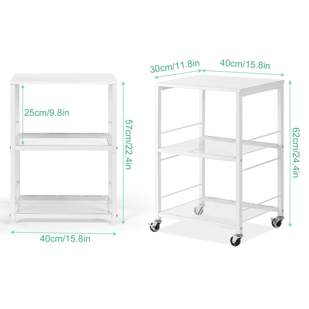 2-Tier Small End Table - White Wood Nightstand with Storage Shelf - Modern Printer Stand & Sofa Side Table for Small Spaces