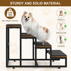 4-Step Pet Stairs for High Beds - Dog Stairs/Steps for Small to Medium Dogs, Cats & Puppies, Brown