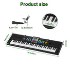 61-Key Portable Electronic Keyboard Piano for Beginners, Multi-Function Digital Music Keyboard with Microphone, Teaching Modes & Demo Songs