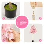6FT Artificial Cherry Blossom Tree, Lifelike Pink Silk Faux Sakura Tree with Moss Covered Plastic Planter Pot, No Maintenance Fake Flower Tree Decor for Home Living Room Office Wedding Garden Party Indoor Outdoor