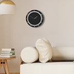 12-Inch Modern Black Wall Clock - Silent Battery Operated Large Decorative Clock for Living Room & Farmhouse,