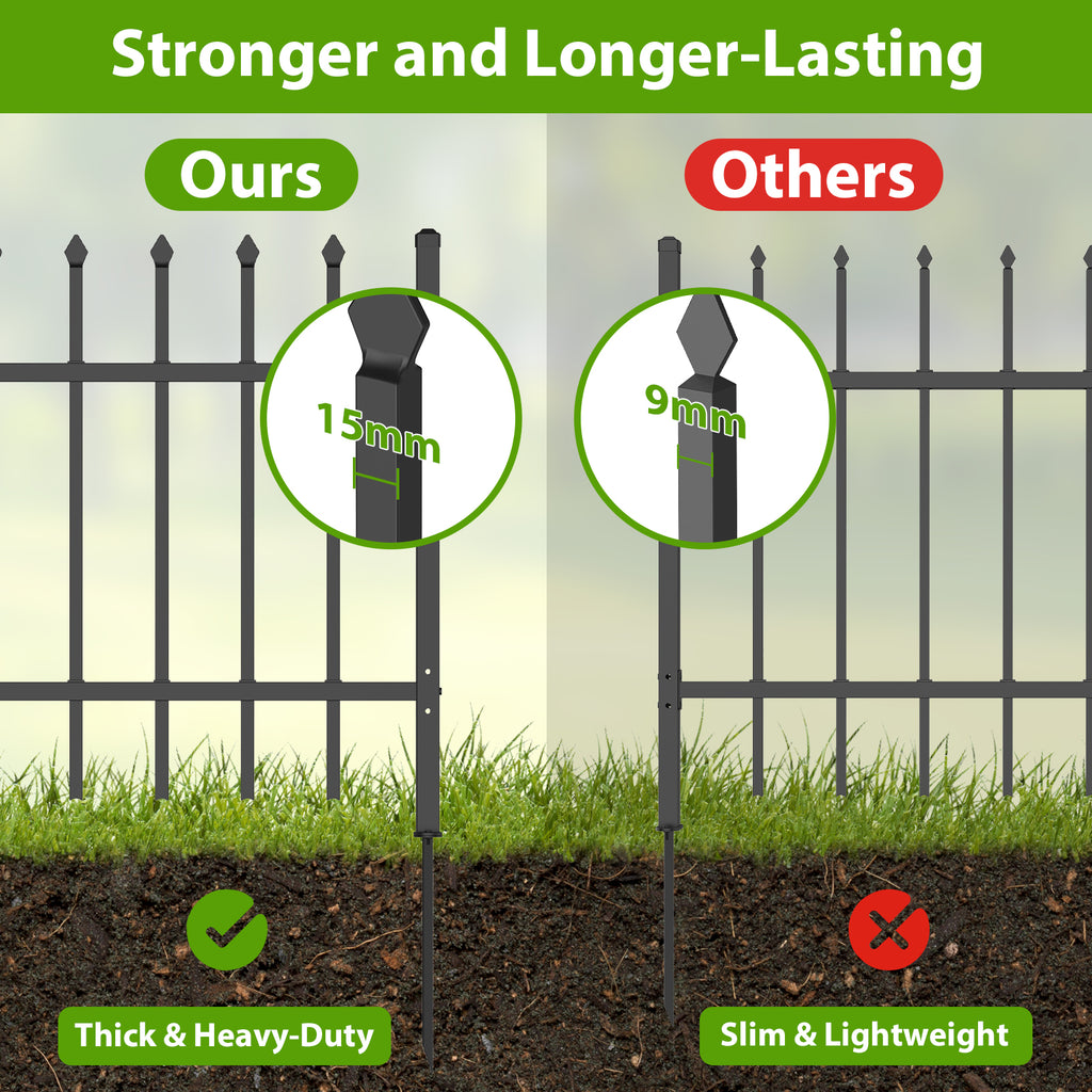 3-Panel Decorative Garden Fence & Animal Barrier