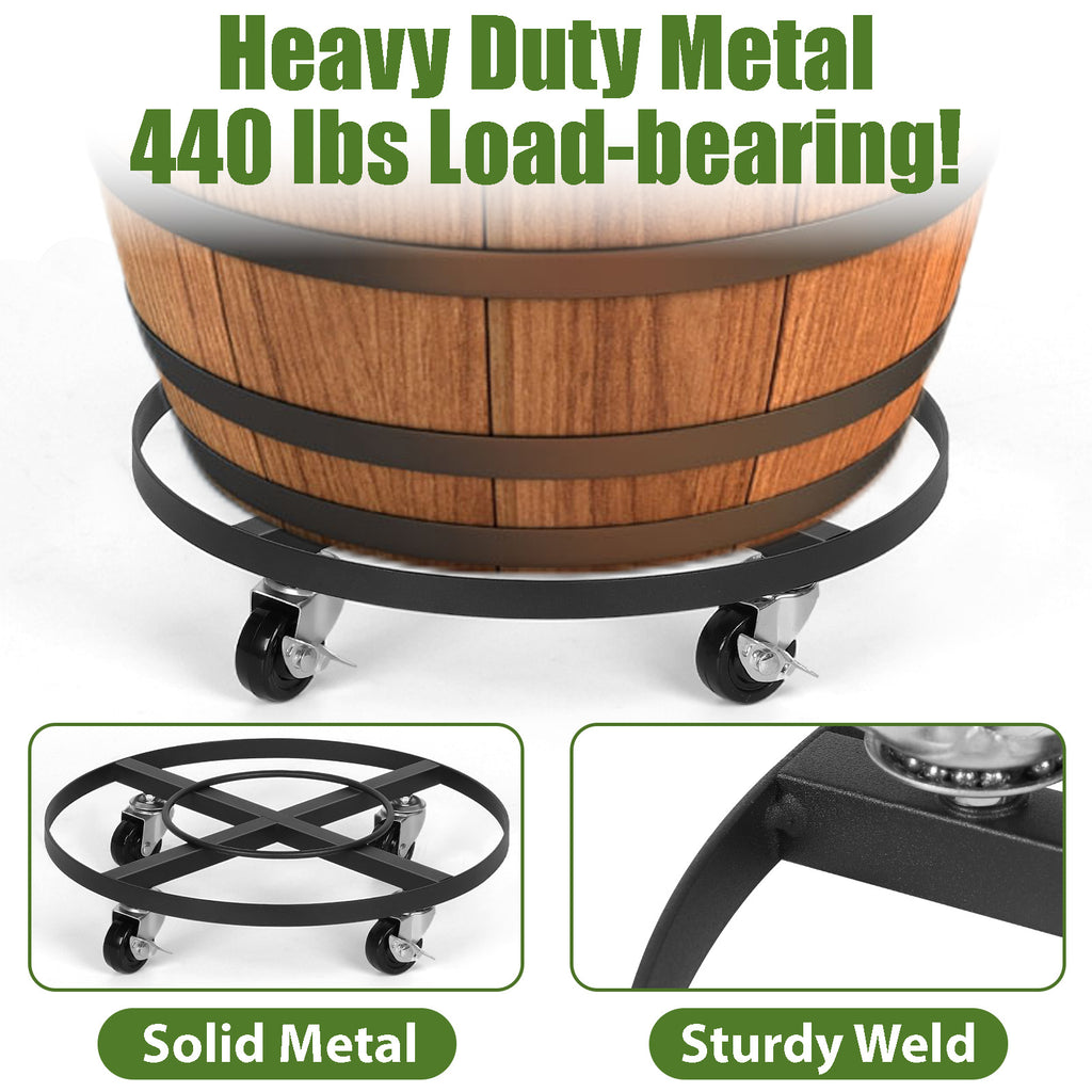 2-Pack Heavy Duty Metal Plant Caddy with 360Â¡Ã£ Wheels