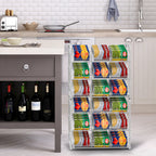 Stackable Can Organizer Rack, 2-Pack White Pantry Can Storage Dispensers, Holds 72 Cans Total