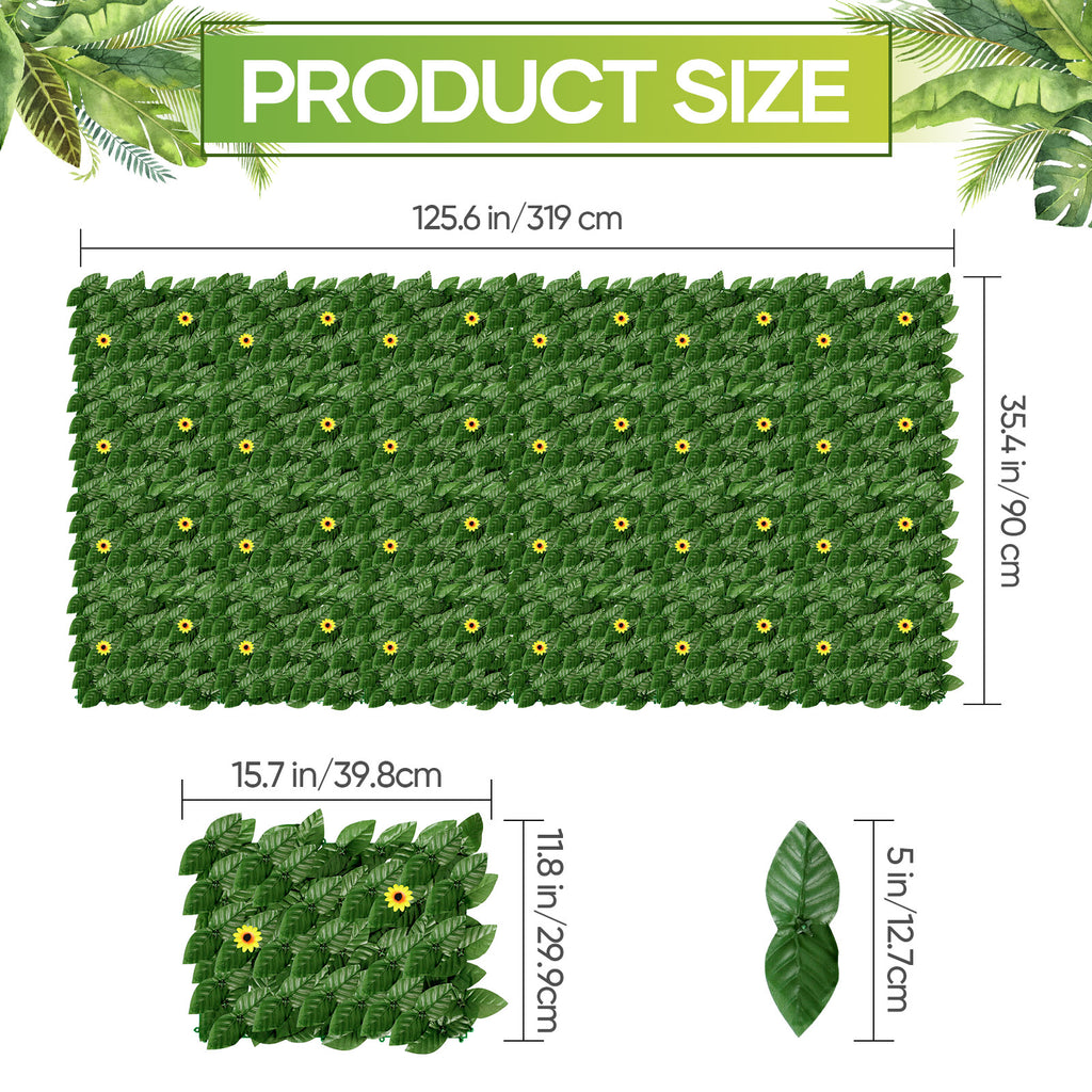 Artificial Ivy Privacy Barrier with Rattan Look - UV Protected Faux Vine Wall for Balcony & Terraceï¼ˆ24 piecesï¼‰