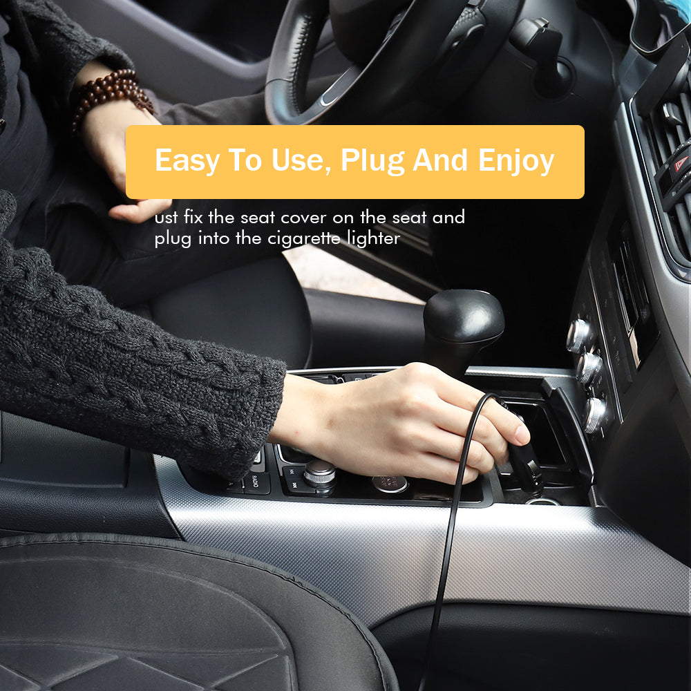 Car Seat Cushion Comfortable Seat Cover for Cars Trucks SUV Van, Winter Seat Cushion for Driver or Passenger Black 1 Pack