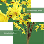 6ft Artificial Winter Jasmine Tree, Tall Yellow Faux Silk Plant for Indoor Home Office & Housewarming Decor