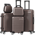 5-Piece Hardside Luggage Set - 12/14/20/24/28 Inch ABS+PC Suitcases with TSA Locks & Spinner Wheels, Lightweight Travel Luggage for Family Trips & Business (Blue)