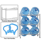 3-Tier Heavy Duty Steel Water Jug Storage Rack (Holds Six 5-Gallon Bottles)