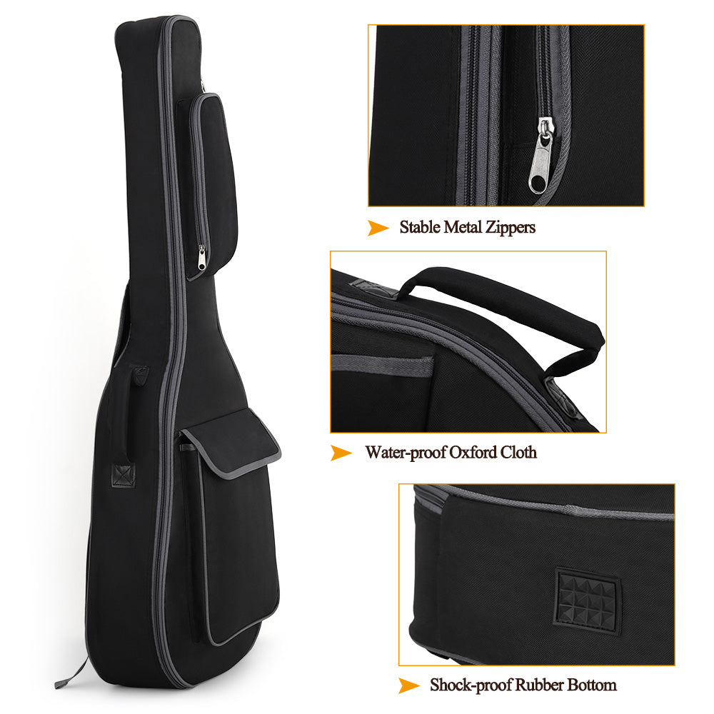 Guitar Case Bag for 40/41-inch Guitar - Coffee Color, 600D Oxford Fabric with Neck Strap, Adjustable Shoulder Strap and Front Pocket - Perfect for The on-the-go Musician, Accessory Organizer | Stylish Guitar Bags | Soft Material Guitar Bags
