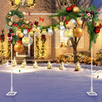 Door Square Tube Garland Wedding Arch, 6.6 ft x 6.6 ft Wedding Arch Background Bracket, Balloon Arch Background Bracket, For Ceremony Party Background Decoration, White.