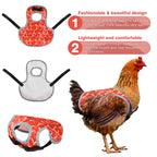 Waterproof Oxford Chicken Saddle Aprons 3 Colors Set, Adjustable Hen Wing Protector Jacket, Reusable Poultry Back Guard to Avoid Feather Damage, for Backyard Chicken Coop Hens Roosters