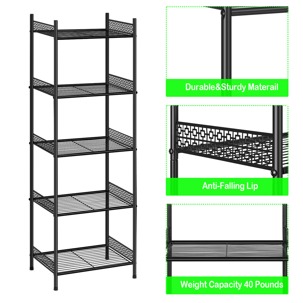 Heavy Duty Wire Shelving Unit - Freestanding Storage Rack for Bathroom, Laundry, Kitchen