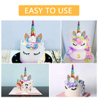 Vibrant Unicorn Horn Topper with Floral Details and Eyelashes for Birthdays, Weddings, and Themed Parties