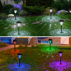 Waterproof Solar Powered Garden Path Lights Set of 8, Auto On/Off LED Crystal Ground Stake Landscape Lights, Solar Walkway Lighting for Backyard Sidewalk Lawn Decorations