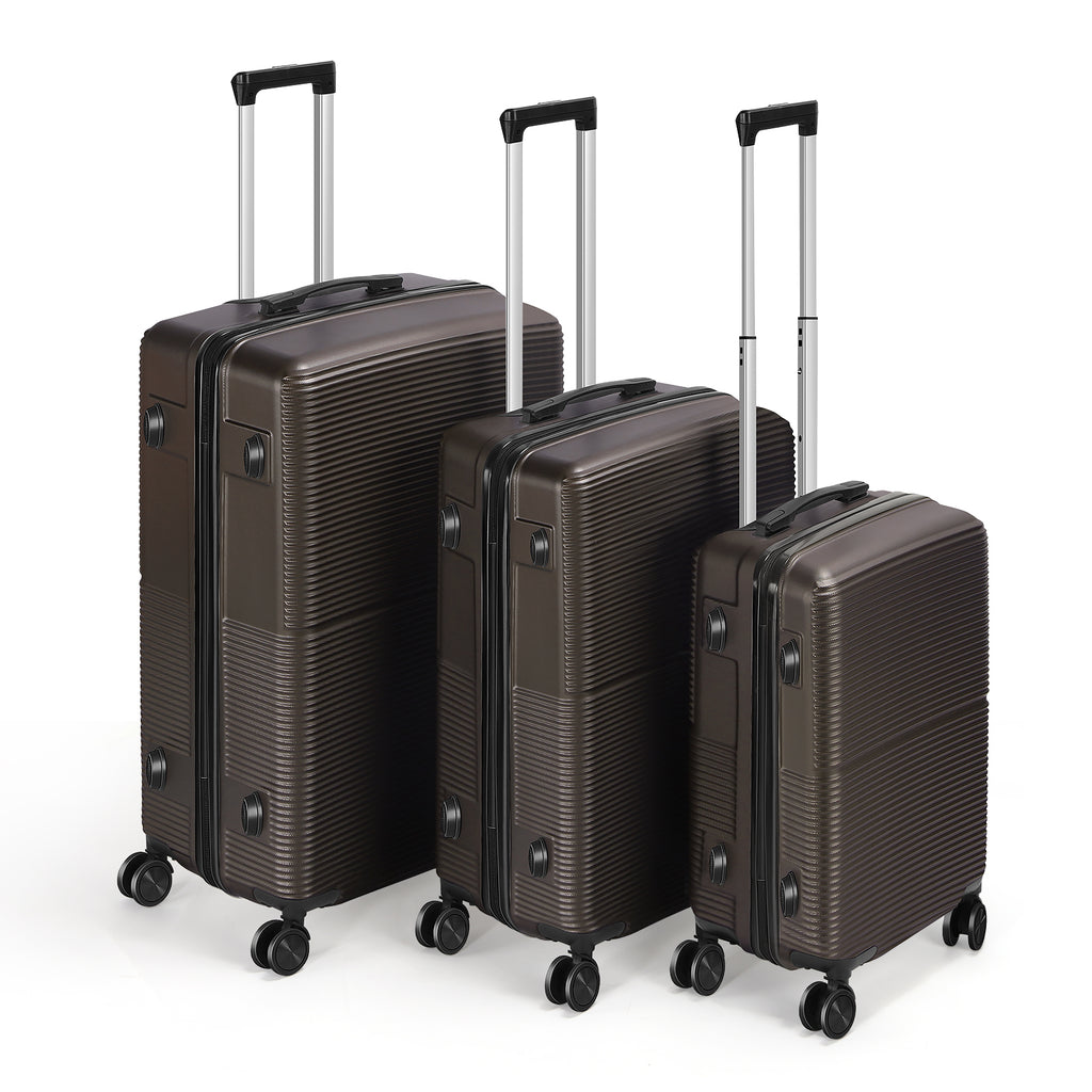 Trolley Case 3-Piece Hardside Lightweight Spinner Luggage Bag Set with TSA Lock