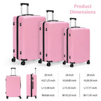 Trolley Case 3-Piece Hardside Lightweight Spinner Luggage Bag Set with TSA Lock